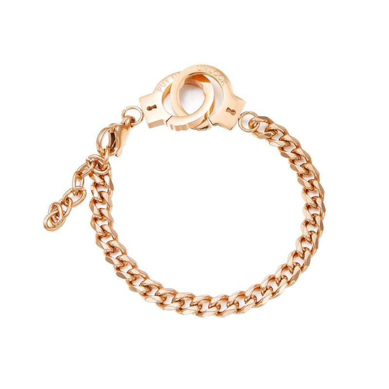 

SHOWTIME couple bracelets kpop bracelet stainless steel gold Handcuffs chain luxury bracelet for women 2020 sweetheart gifts