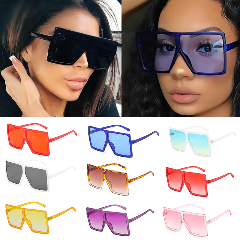 

Wholesale In Bulk 2020 New Fashion Vintage Oversized Square Sunglasses Women Brand Designer Big Colorful Sun Glasses