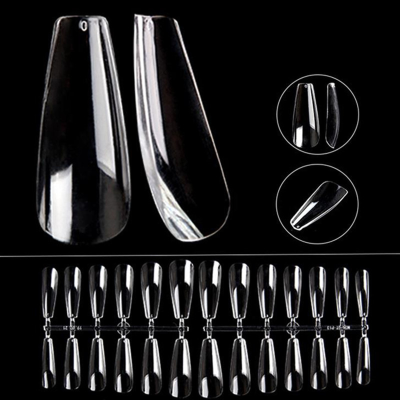 

Ultra-thin 520pcs/box Natural Clear Acrylic Almond Type Nail Art Full Cover False Nail Tips Manicure Accessories 20#923