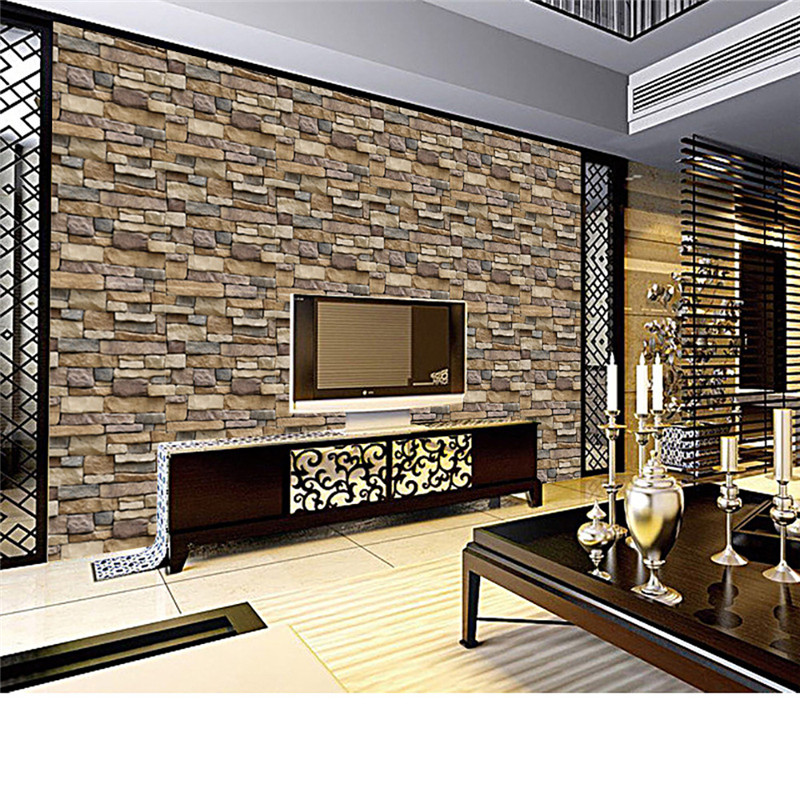 

2020 3D Wall Paper Brick Stone Rustic Effect Self-adhesive Wall Sticker Home Decoration, As pic