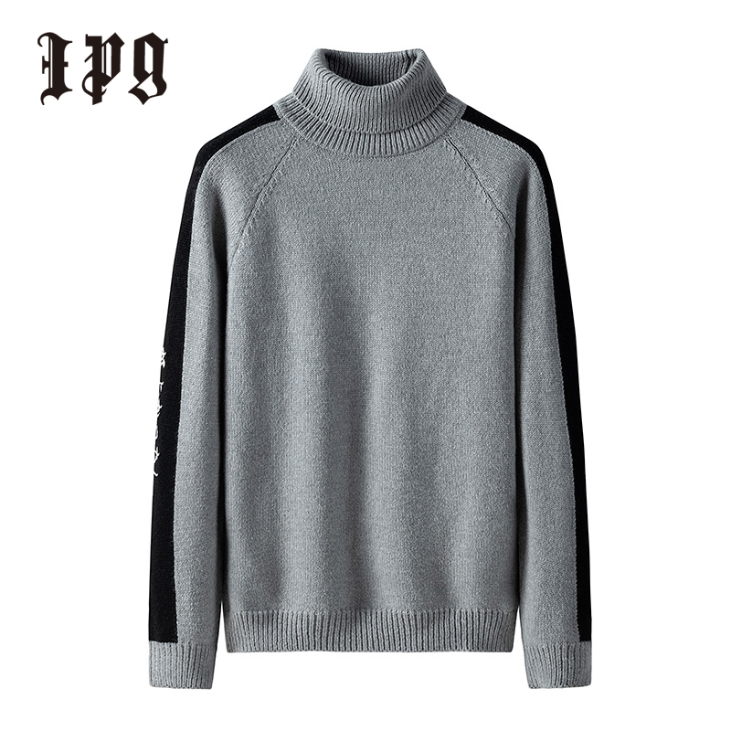 

Ipg New Fashion Trend Men Sweater Japanese-style Harajuku Turtleneck Men's Autumn Winter Pullover Casual Sweaters Mens Clothing, Black