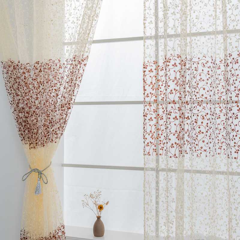 

Europe Sheer-Curtains Bedroom Decoration Window-Voiles Living-Room Tulle Curtain Kitchen Blackout Hall Luxury Filament Modern, Pink