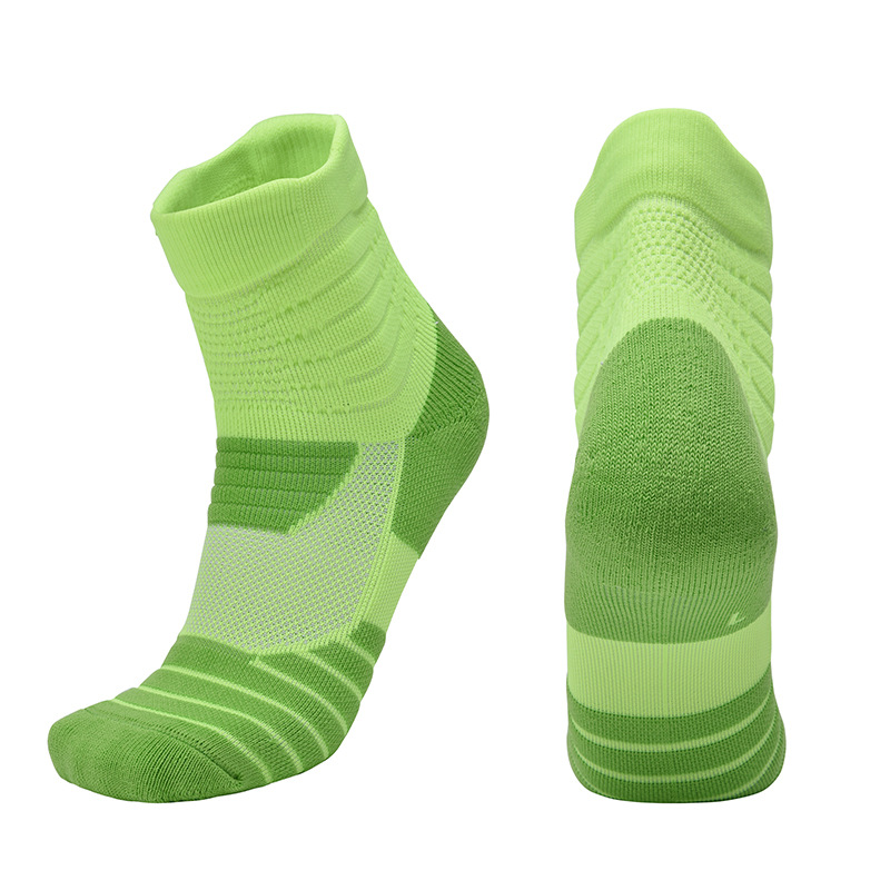

Sports Socks On For Racing Hiking MTB Road Bike Bicycle Socks Breathable Cotton Knee-High Cycling Geometric soccer, White