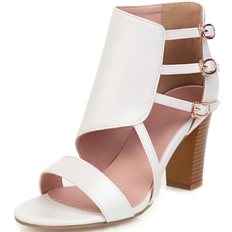 

Fashion Female Office Casual Leisure Party Dress Shoes Woman Buckle Zipper High Heel Sandals Women Summer Sandals, Black