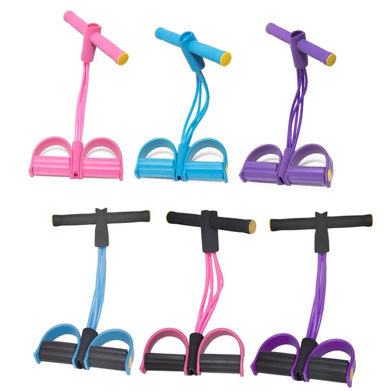 

Multi-Function Fitness 4-Tube Yoga Sit-up Foot Pedal Pull Tension Rope Resistance Band Exerciser Trainers Home Workout