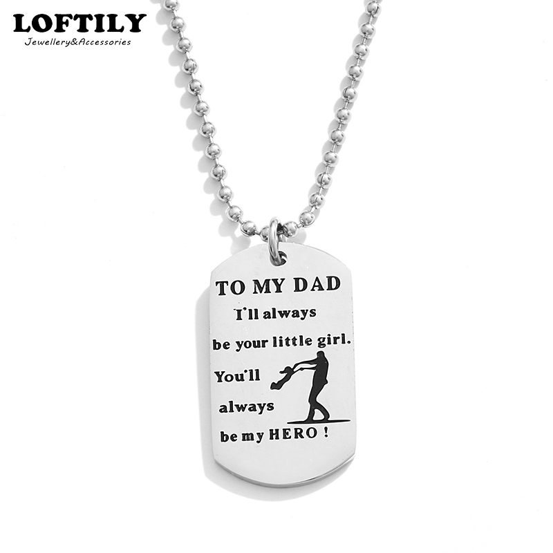 

Jewelry Round Engraved Inspirational Necklace Stainless Steel Pendant For Man Father Dad Christmas Gift