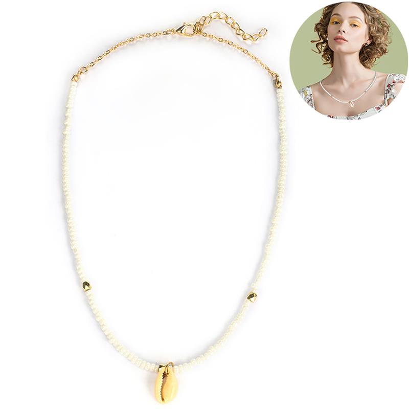 

Women Necklace Fashion Bohemian Style Shell Clavicle Necklace Beaded Small Beaded Beach Choker Jewelry