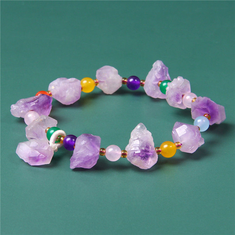 

Natural Purple Stone Lavender Women's Charm Bracelet Beaded Energy Couple Gift Crystal Stone Bracelets for Women