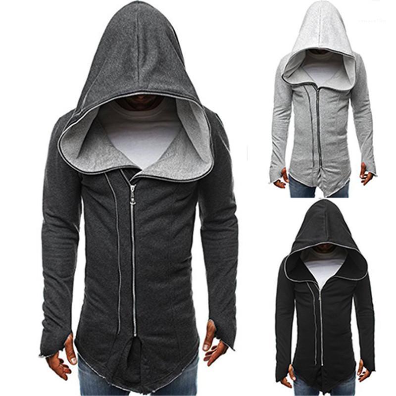 

Zipper Panelled Mens Designer Hoodies Casual Long Sleeve Males Clothing Solid Color Mens Designer Hoodies Casual, Black