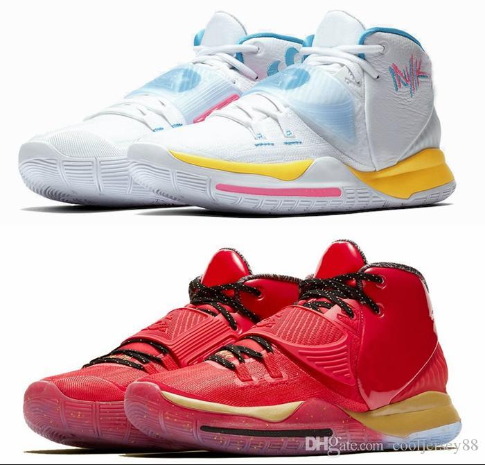 

Fashion Kyrie 6 Neon Graffiti Mens Basketball Shoes 6s Red White High Quality Designer Trainers baskets Outdoor Sneakers des chaussures