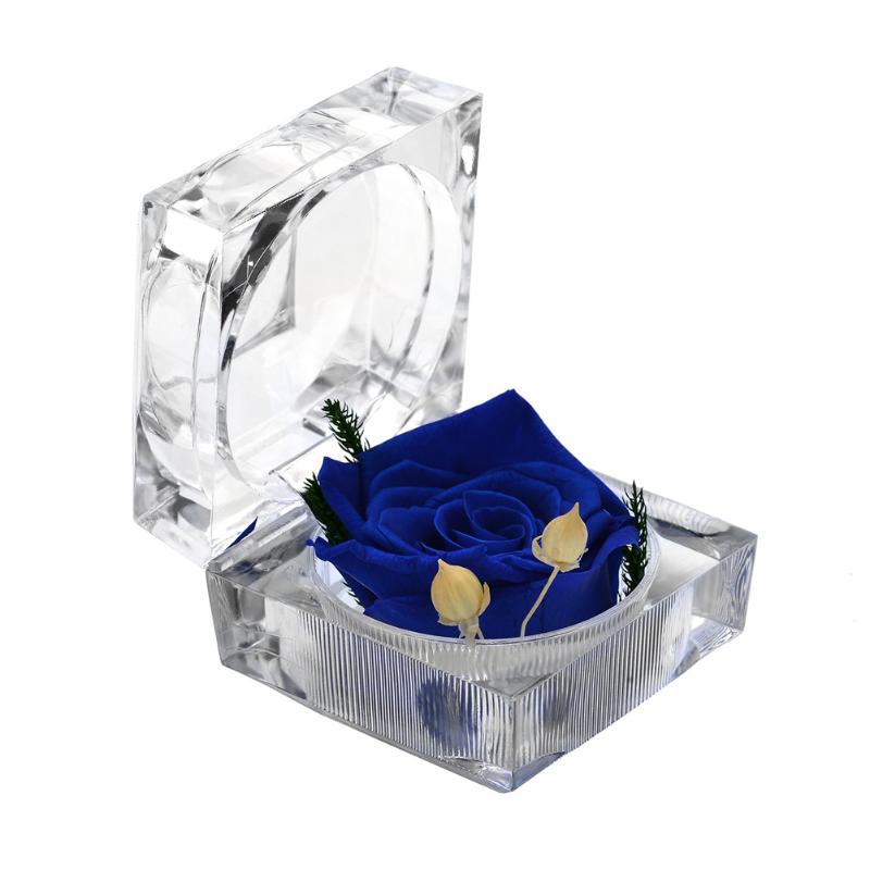 

Gift Wedding Valentine's Day Preserved Fresh Flower Engagement Crystal Festival Display Souvenir Storage Birthday Ring Box