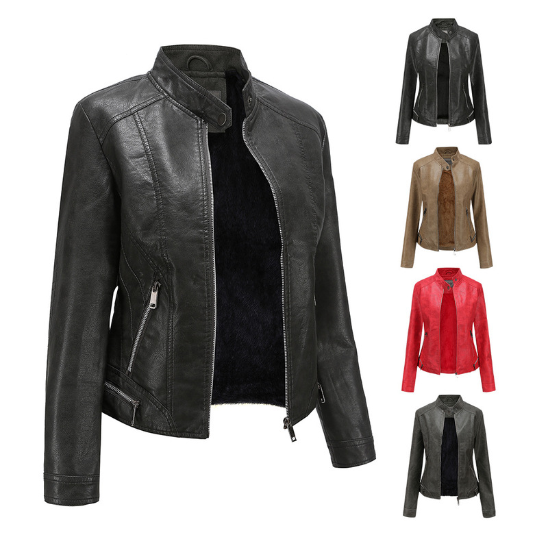 

New autumn and winter washed plush jacket for women, Black