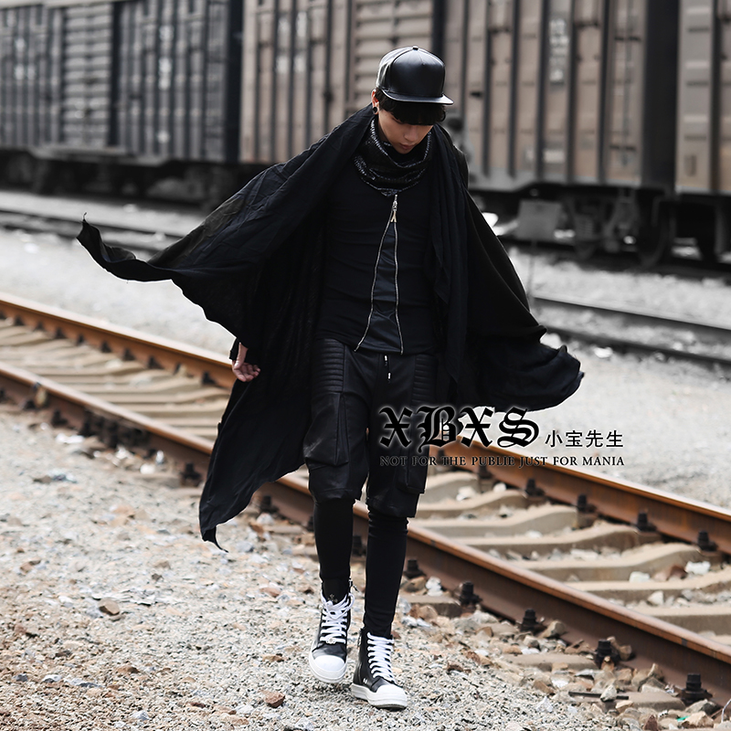 

2020 New men 's clothing personalized novelty male avant-garde sweater sleeveless waistcoat singer costumes, Black