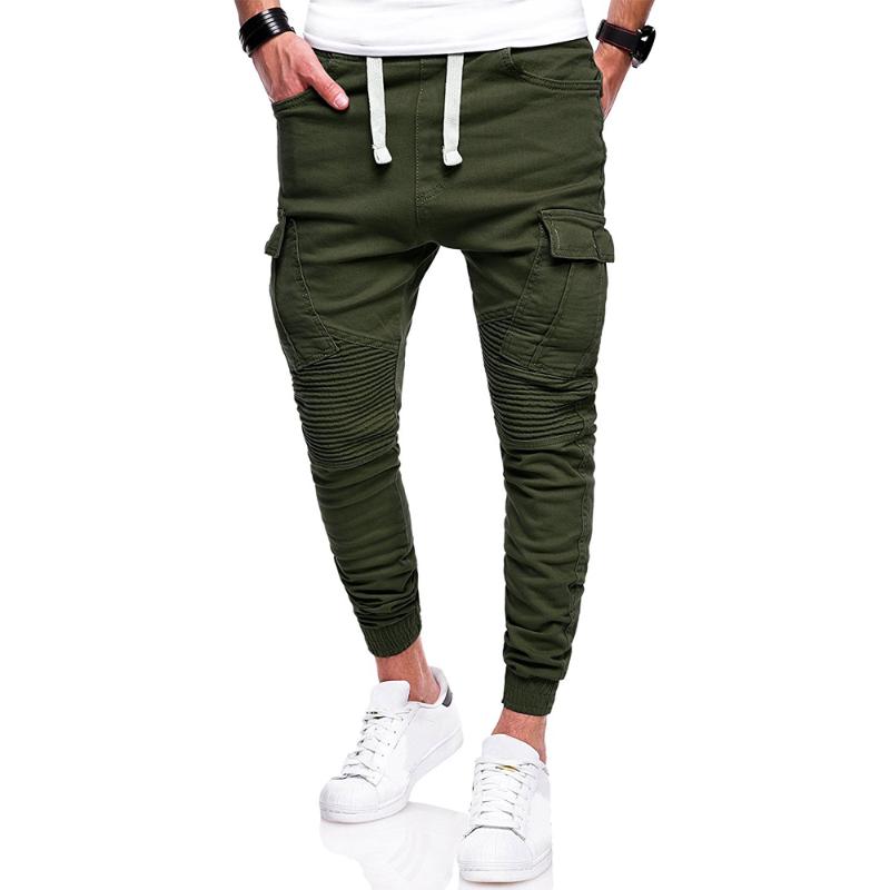 

Loldeal Men Sweatpants Cargo Work Trousers Basic Sportwear Pants Hip-hop Sweatpants, Army green