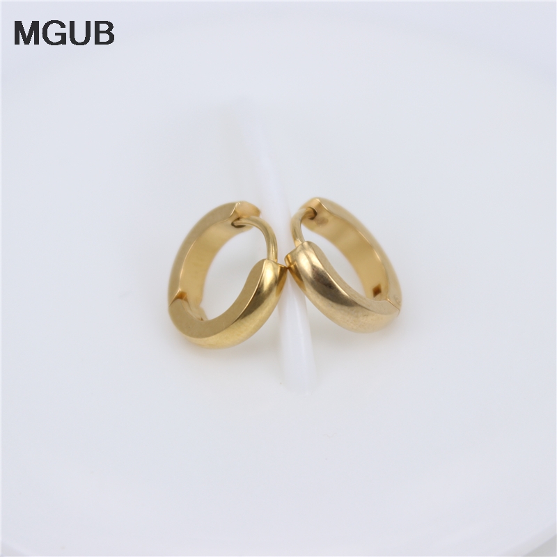 

12mm diameter exquisite compact hoop earrings gold color Don't fade and wear female Whole family Free shipping