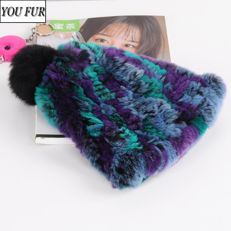

Beanies 2021 Russian Child Natural Rex Fur Hats Winter Kids Knitted Good Elastic Real Caps Warm Genuine
