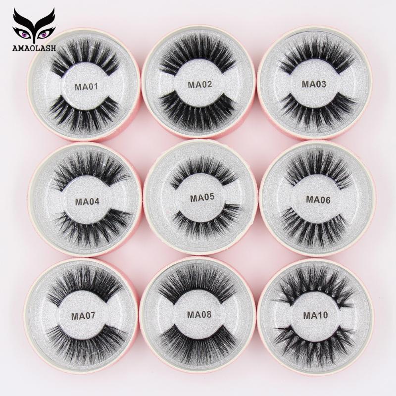 

AMAOLASH 3D Faux Mink Lashes Invisible Band False Eyelashes Reusable Eye Lashes Fluffy Dramatic Pink Glitter Packaging