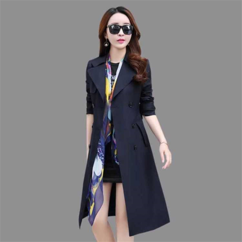 

Spring Autumn Trench Coat Slim Single Breasted Trench Coat Woman Long Women Windbreakers Plus Size Overcoat, Khaki