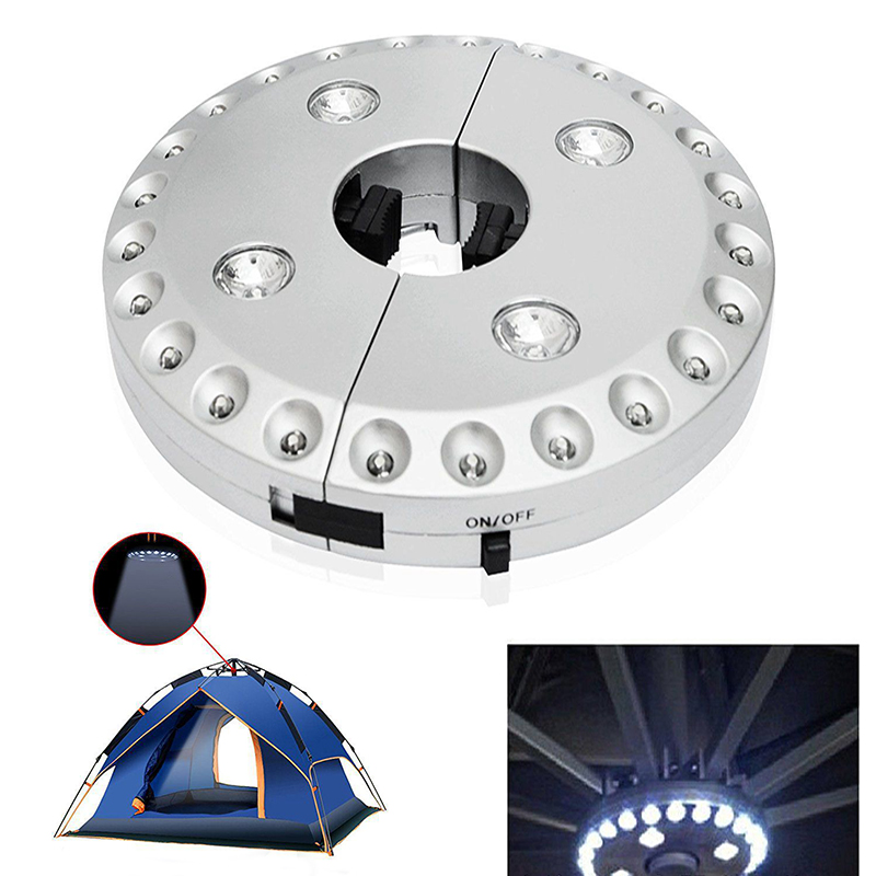 

24+4LED Detachable Camping Tent Lamp Patio Umbrella Pole Light Outdoor Garden Yard Lawn Night Light