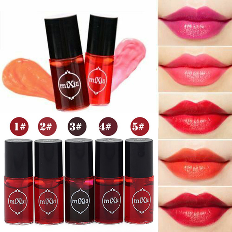 

MIXIU 5 Colors Waterproof Long Lasting Lip Gloss Tube Red Pink Lip Tint Stain Makeup Liquid Lipstick Lipgloss Easy To Wear 0155, Message remark color