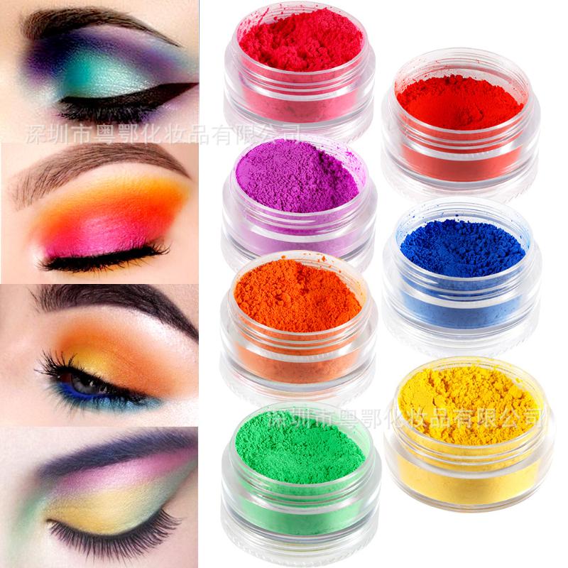 

Neon Eyeshadow Powder Beauty Makeup Monochrome Eyeshadow Multi-color optional Long lasting bright eye shadow without logo, Orange
