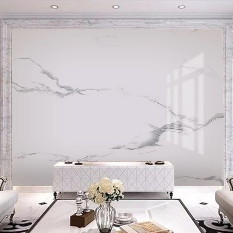 

Modern Simple Jazz White Marble Wallpaper Living Room TV Sofa Bedroom Home Decor Photo Wall Mural Self-Adhesive 3D Wall Sticker, Non self-adhesive