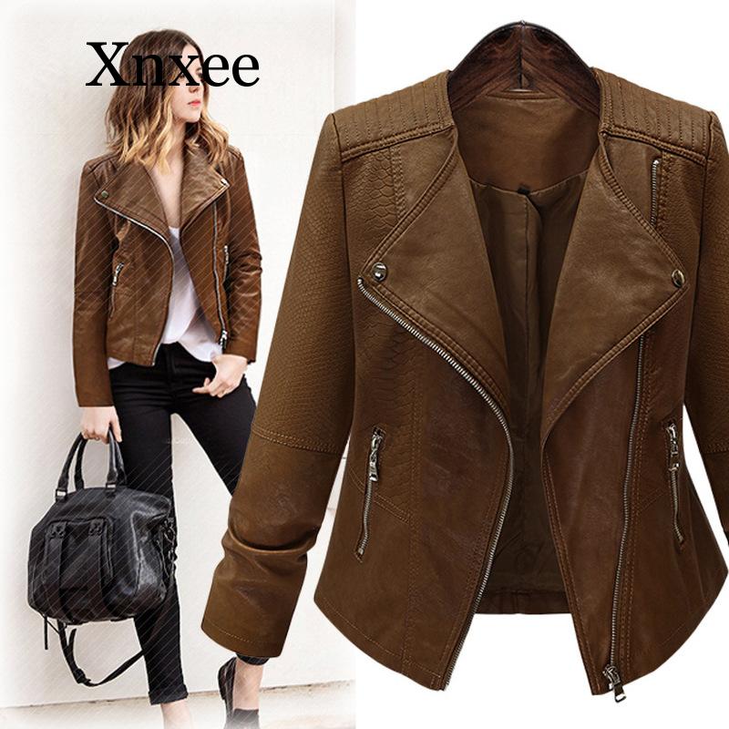 casaco de couro marrom feminino