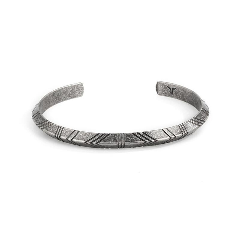 

Vintage Men's Women Jewelry Stainless Steel Triangle Bracelet Men Retro Cuff Bracelets For Women Open Bangles pulseira