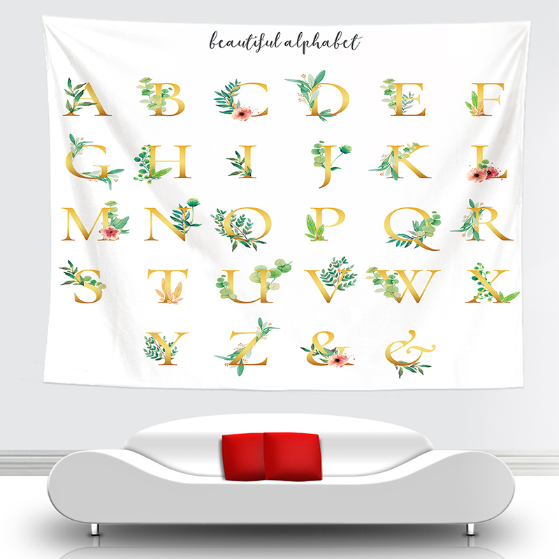 

flower letters tapestry kids bedroom decor wall blanket drop shipping dorm wall carpet cloth