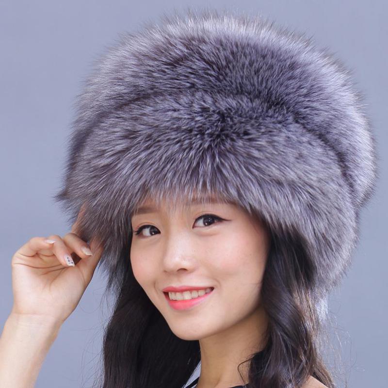 

100% Real Fur Hat Women's Russian Ushanka trapper snow skiing Hat caps earflap winter raccoon fur Bomber, White
