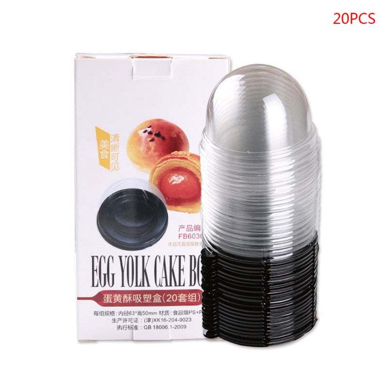 

20 Sets Round Moon Cake Trays Mooncake Yolk Crisp Package Box Container Holder Mid-autumn Festival Gift