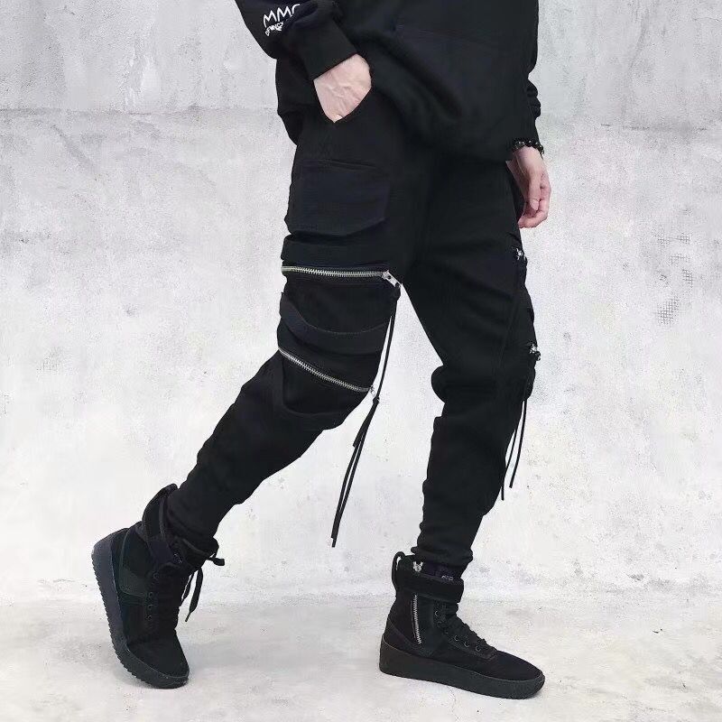 

2020 Streetwear Hip Hop Joggers Pants Men Loose Harem Pants Full Length Trousers Sportswear Casual Sweatpants For Men, Black