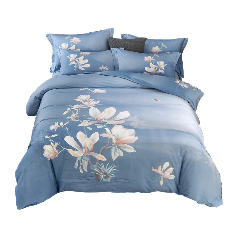 

Magnolia Flower Bedding Set  King Size Pure Cotton Print Fabric Duvet Cover Bed Sheets Pillowcase Home Textiles