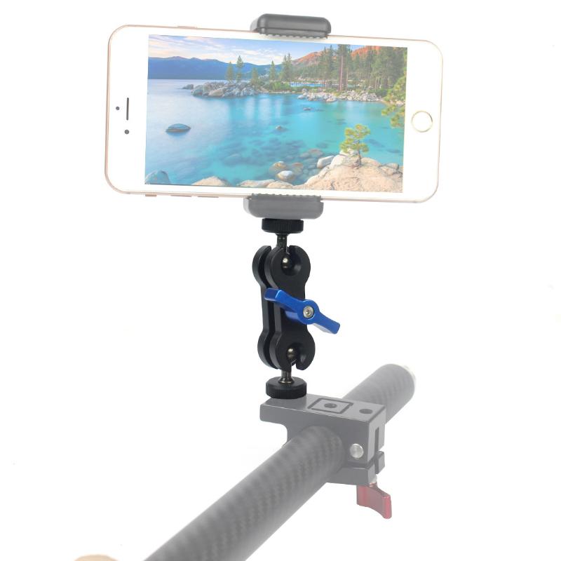 

Tripod Head Ball Head Magic Arm Bracket Monitor Holder 360 Degree Rotating 1/4 to 1/4 Double Camera Tripod Mount for SLR DSLR