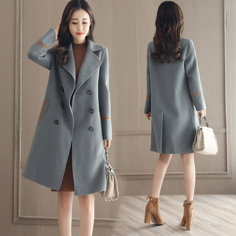 

Abrigos Mujer Invierno 2020 Wool Blend Women Coat Long Coat Women Elegant Ladies Outwear Winter Jacket Casacos KJ175, Green