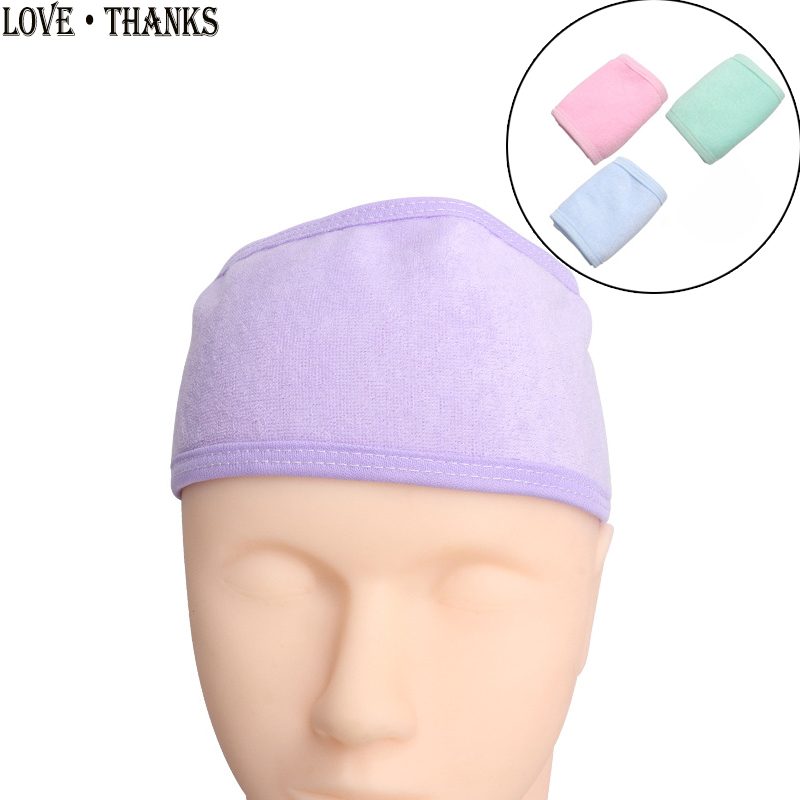 

Eyelashes Extension Spa Facial Headband Make Up Wrap Head Terry Cloth Headband Stretch Towel with Magic Paste Makeup Hairband