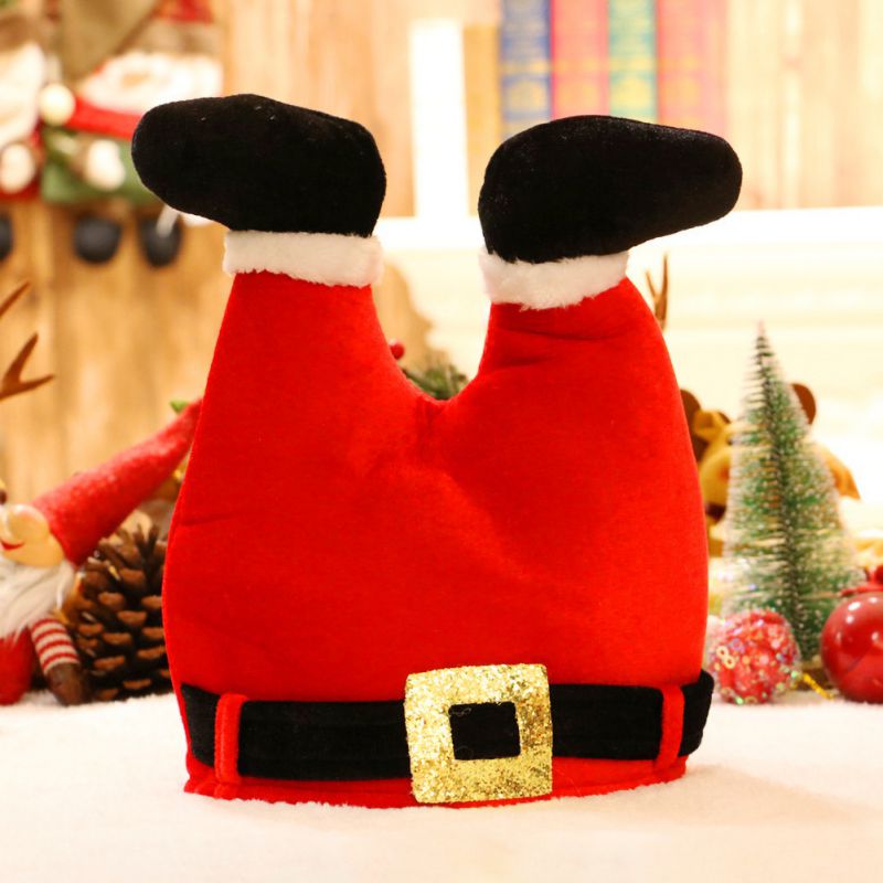 

Soft Plush Clown Pants Legs Children Adult Christmas Hat Clown Legs Hat Christmas Decorations Xmas Gifts Supplies
