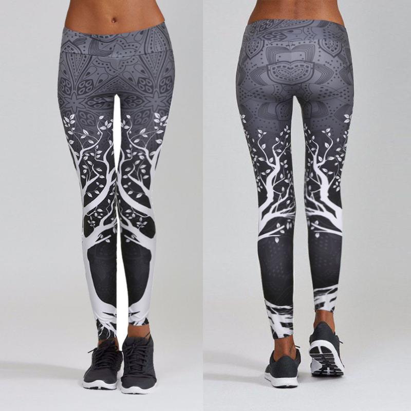 

35#Women Sexy Yoga Pants Gym Leggings High Waist Sports Pants Workout Running Leggins Fitness Leggings Mujer Yoga, Gray