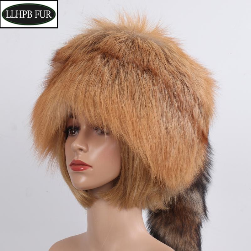 

Hot Sale Female Full Pelt Fluffy 100% Natural Fur Hat Russian Women Winter Warm Genuine Fur Hats Luxury Real Cap, Silver fur