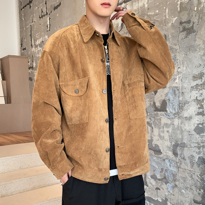 

20FW Letter Embroidery Jacket for Men Winter Coat Long Sleeve Fashion Men Streetwear Denim Jacket High Quality Tops 3 Colors Optional, Khaki