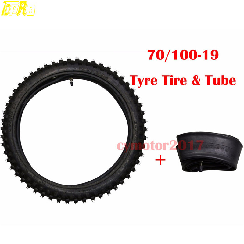 

TDPRO 70/100-19" Set Motorcycle Tire Tyre+Inner Tube 2.50-19 Incn Nylon Front Knobby Tyres For Dirt Pit Bike Motocross Off Road