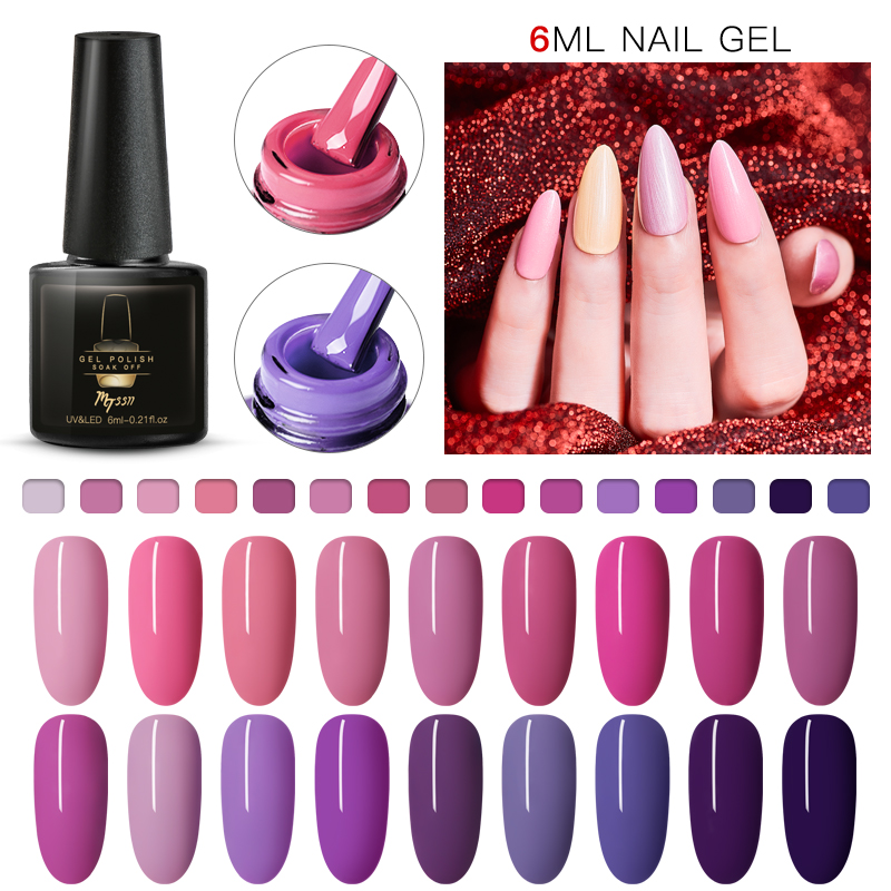 

Mtssii 6ml Purple Color Series Gel Nail Polish Soak Off UV Gel Varnish Nails Gellak Semi Permanent Hybrid Nail Art Polish, Us04734