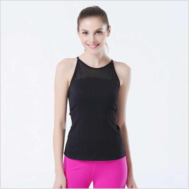 

SzBlaZe Womens Mesh Desigh Cropped Yoga Shirt Sleeveless Performance Workout Shirt for Running Gym Fitness Riding Sport, White