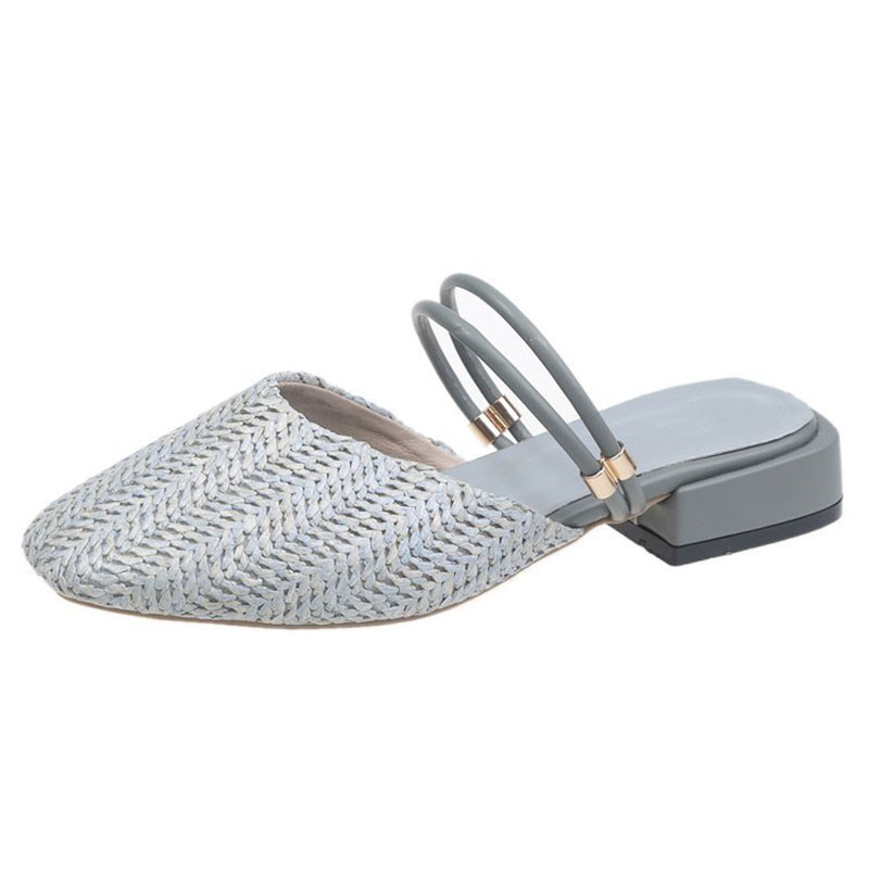 

new Flat outdoor slippers Sandals foot ring straps beaded Roman sandals fashion low slope with women's shoes low heel shoes, White