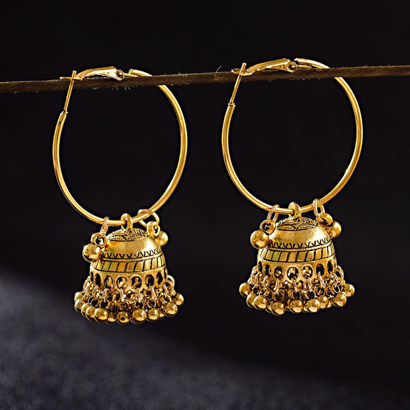 

OIQUEI 2020 New Jhumka Bohemian Ethnic Round Big Bells Drop Dangle Earrings For Women Gypsy Jewelry Ornaments Accessories
