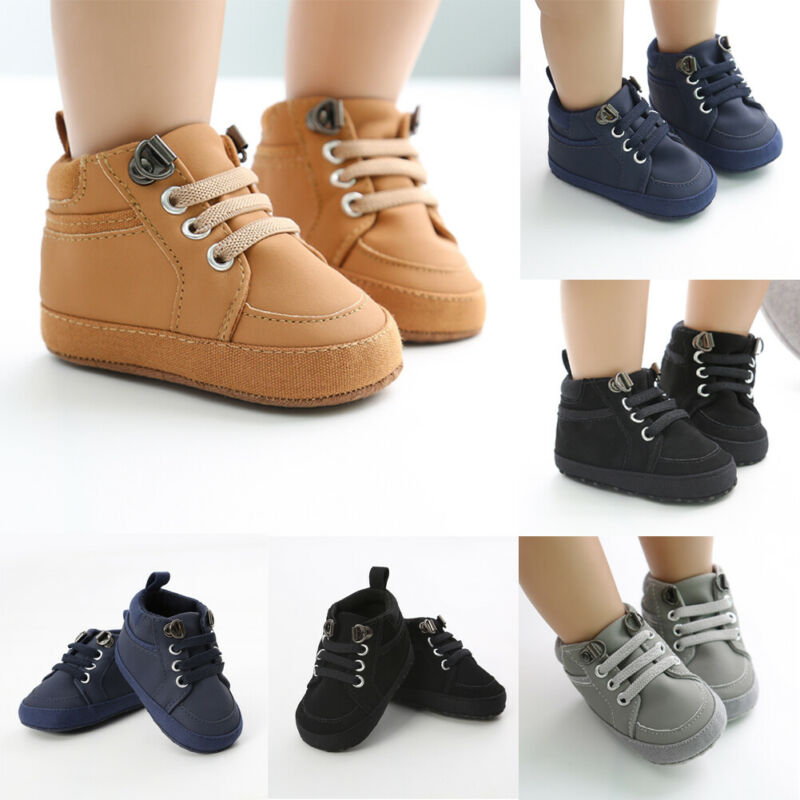 

Toddler Infant Baby Boy Girl Leather soft Shoes Kids Soft Sole Crib Shoes First Walkers Toddler Sole Anti-slip -18M, Black