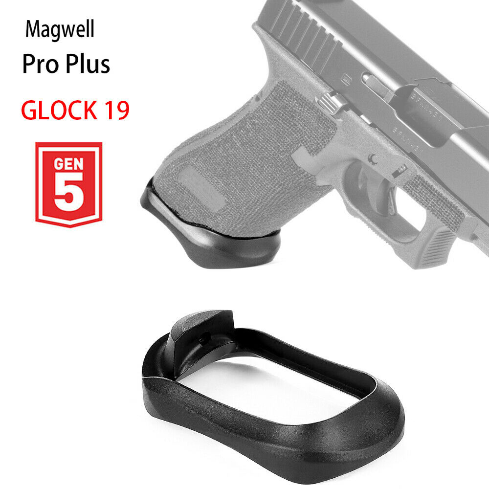 

HQ Magorui Tactical Base Pad Aluminum Magwell Grip PRO PLUS For Pistol Hand gun Glo ck Gen 5 G19 Black Red