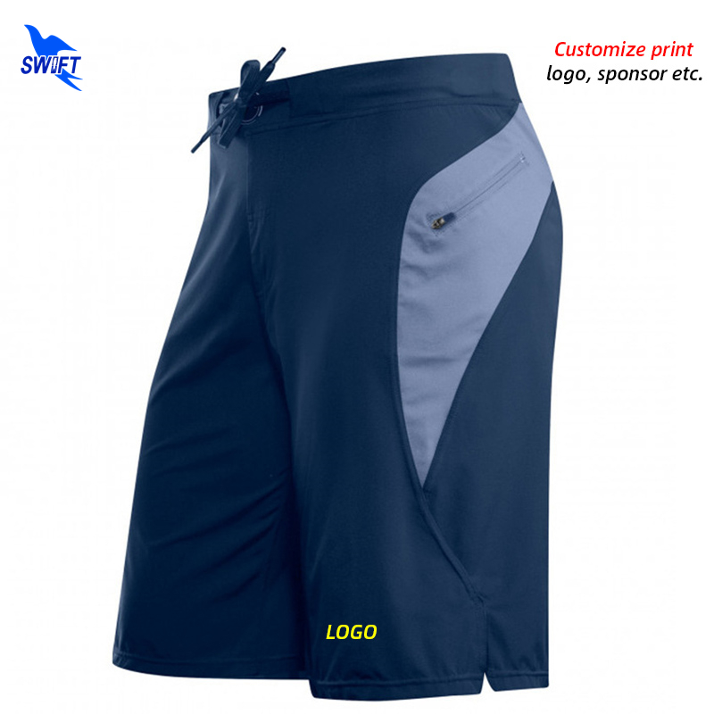 

2020 Men Gym Shorts with Zipper Pocket Fitness Running Sport Shorts Beach Board Workout Quick Dry Short Pants Customize, Blue