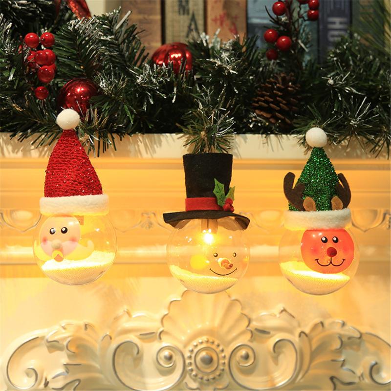 

HOT SALE Lighted Bubble Granule Christmas Ball Cartoon Creative Christmas Tree Ornament