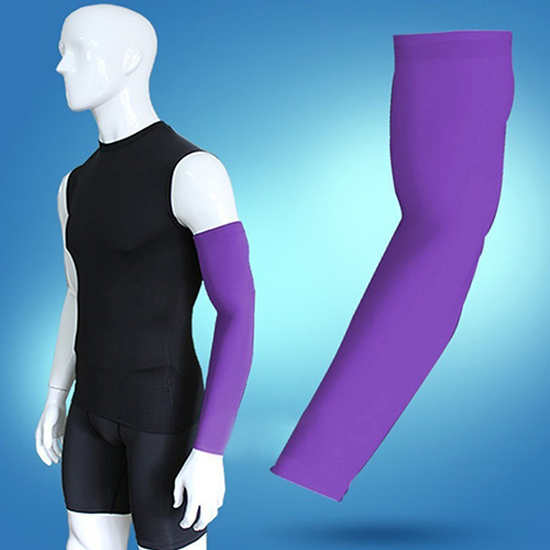 

Sports Armlet Basketball Bike Elastic Arm Long Sleeve Guard Cover Protector, Blue